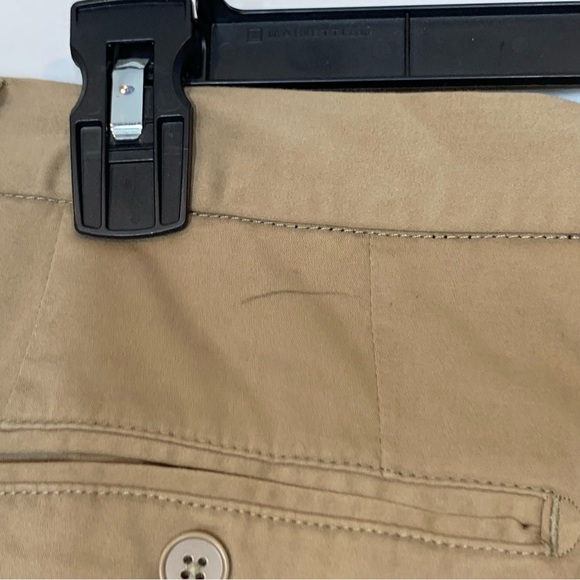 NORDSTROM Trim Straight Leg Stretch Flat Front Chino Trousers in Tan Desert - Picture 7 of 13